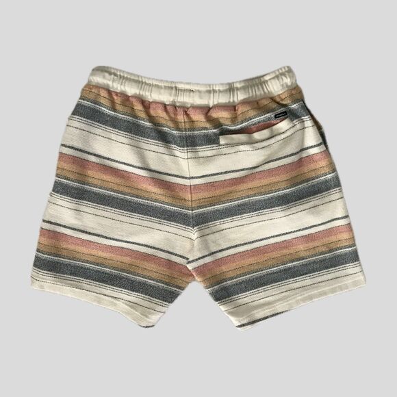 O'Neill Cream Striped Cotton Casual Surf Beach Drawstring Mens Sweat Shorts - L - Picture 5 of 9